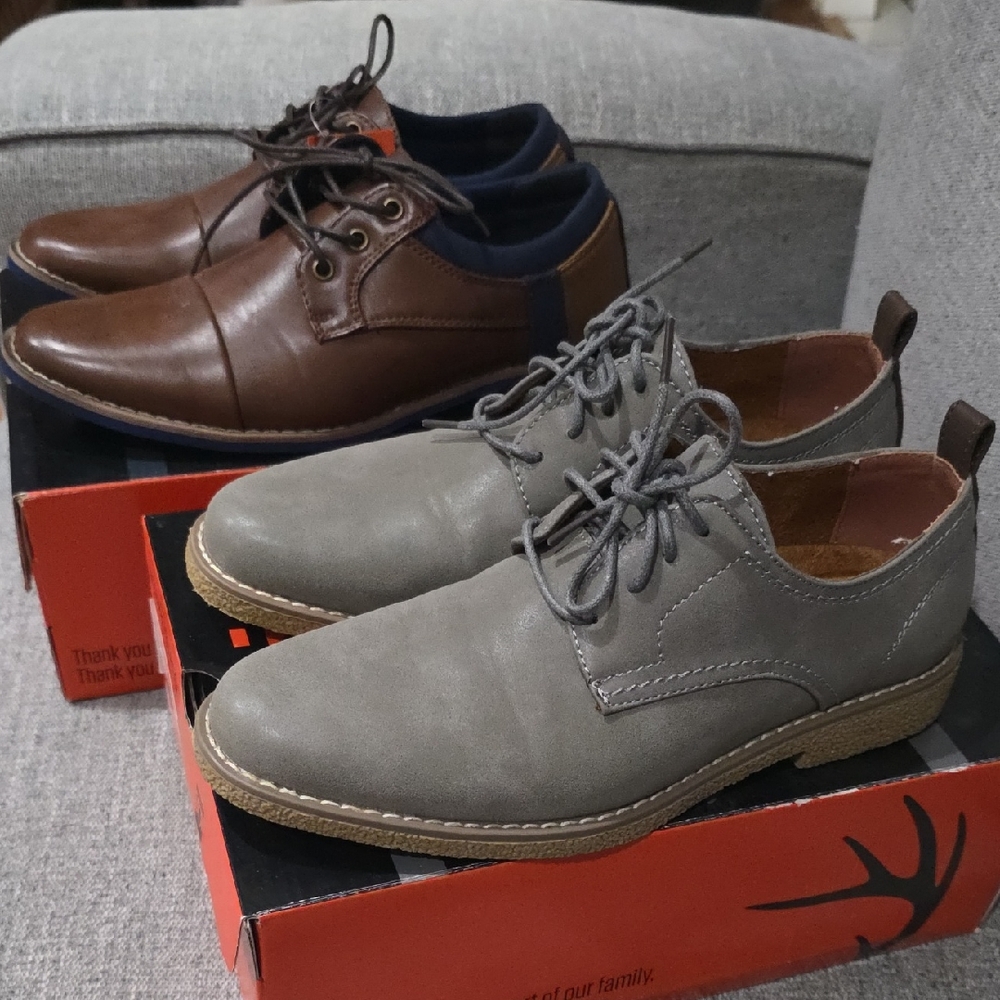Deer Stags Gray and Brown Men's Oxfords